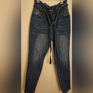 Women's Paperbag Waist Wide Leg Jeans